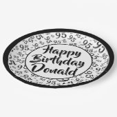 95番目のパーティー乱数パターン黒/白 ペーパープレート (アングル)