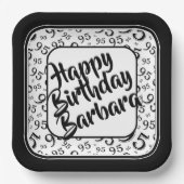 95番目のパーティー乱数パターン黒/白 ペーパープレート (正面)