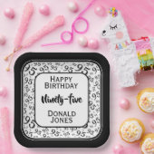 95番目のパーティー乱数パターン黒/白 ペーパープレート (パーティー)