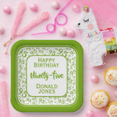 95番目のパーティー乱数パターン（緑/白） ペーパープレート (パーティー)