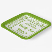 95番目のパーティー乱数パターン（緑/白） ペーパープレート (傾斜あり)