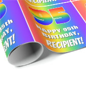 95番目の誕生日カラフル:, おもしろいレインボーパターン# 95 ラッピングペーパー (ロールコーナー)