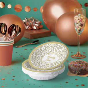 95番目の誕生日乱数パターン金ゴールド/白 ペーパーボウル