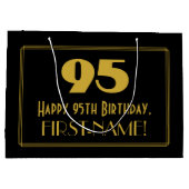 95番目の誕生日:インスパイアアールデコの「95」の外観と名前 ラージペーパーバッグ (裏面)