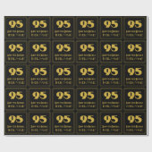 95番目の誕生日-インスパイアアールデコルック"95" & Name ラッピングペーパー (フラット)