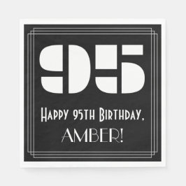 95番目の誕生日:インスパイアアールデコ検索"95" +名前 スタンダードランチョンナプキン