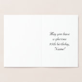 95番目の誕生日:、エレガントスクリプ華美ト、名前をカスタムする 箔カード (内部)