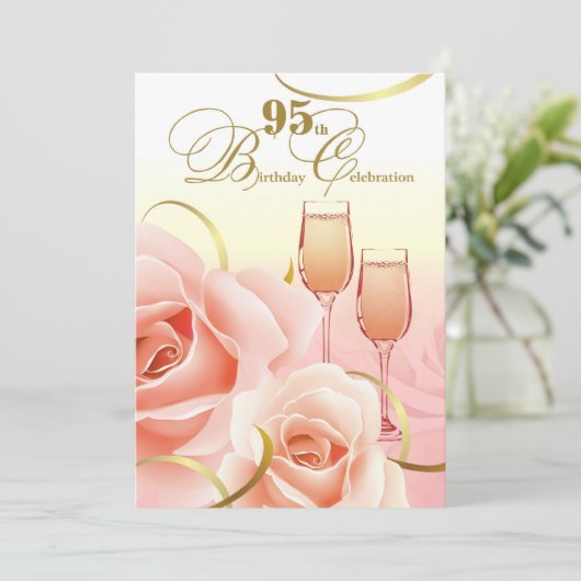 95番目の誕生祝いカスタム招待状 招待状 (スタンド正面)