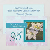 95番目の誕生祝いパーティの招待状-リリー 招待状 (正面/裏面)