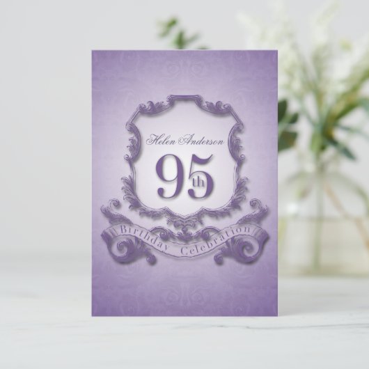 95番目の誕生祝いヴィンテージフレーム–2- 招待状 (スタンド正面)