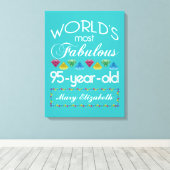 95誕生日で最も素晴らしいカラフル宝石ターコイズ キャンバスプリント (インサイチュ (ウッドフロア))