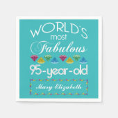 95誕生日で最も素晴らしいカラフル宝石ターコイズ スタンダードカクテルナプキン (正面)