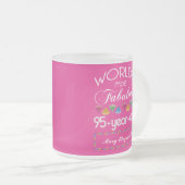 95誕生日で最も素晴らしいカラフル宝石ピンク フロストグラスマグカップ (正面右)