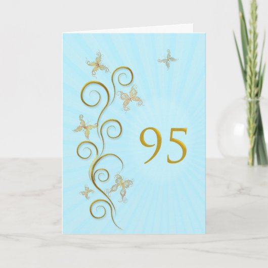 95誕生日と金色の蝶 カード (正面)