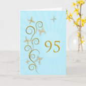 95誕生日と金色の蝶 カード (黄色い花)