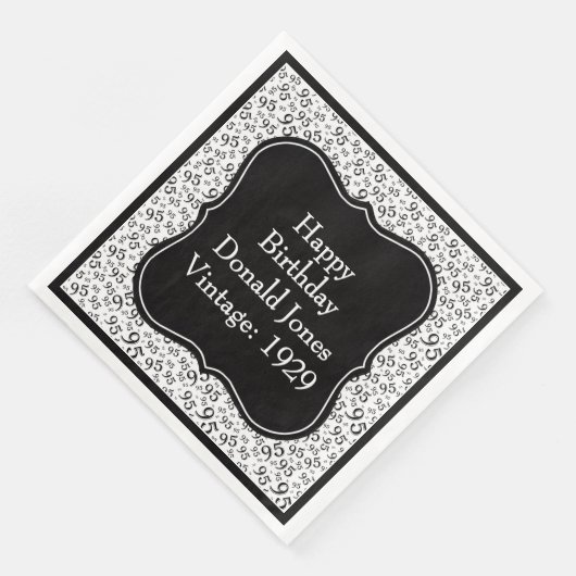 95誕生日の黒/白ブラケット番号パターン (コーナー)