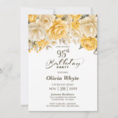 95誕生日イエローローズフローラパーティー 招待状 (正面)