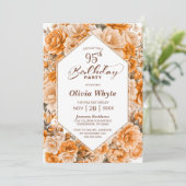 95誕生日オレンジバラフローラパーティー 招待状 (スタンド正面)