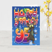 95誕生日カード可愛いマウス カード (黄色い花)