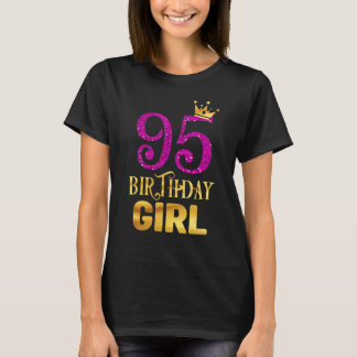 95誕生日クイーンガールプリンセス95歳 Tシャツ
