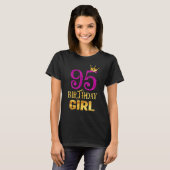 95誕生日クイーンガールプリンセス95歳 Tシャツ (正面フル)