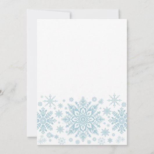 95誕生日サプライズパーティーブルースノーフレーク 招待状 (裏面)