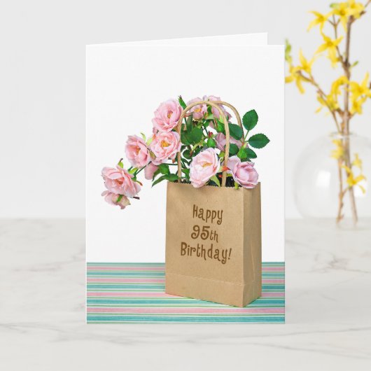 95誕生日バッグ カード (黄色い花)