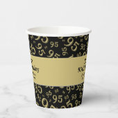 95誕生日ブラック/金ゴールド乱数パターン95 紙コップ (左)