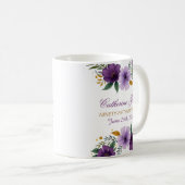 95誕生日マグ – フローラリースと金ゴールド番号 コーヒーマグカップ (正面右)