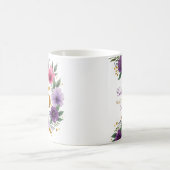 95誕生日マグ – フローラリースと金ゴールド番号 コーヒーマグカップ (中央)