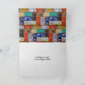 95誕生日ラスティライセンスプレートカード カード (内部)