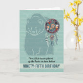 95誕生日先住民アメリカンベア カード (黄色い花)