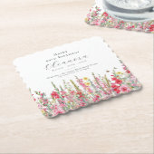 95誕生日威厳がある誕生フラワーカスタム ペーパーコースター (アングル)