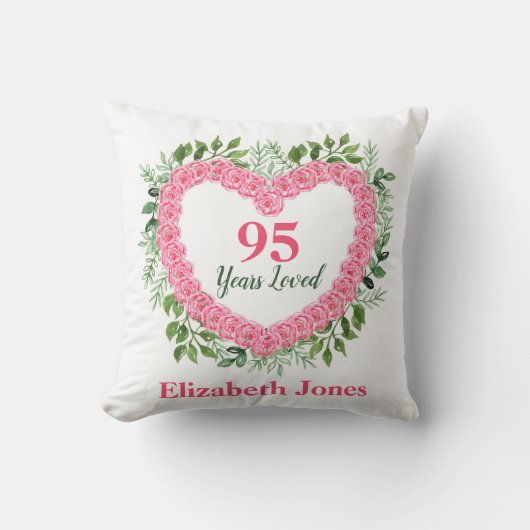 95誕生日枕 – 95年の愛されたデザイン クッション (正面)