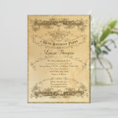 95誕生日茶ステンドヴィンテージお祝い 招待状 (スタンド正面)