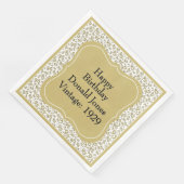 95誕生日金ゴールド/ホワイトブラケット番号パターン (コーナー)