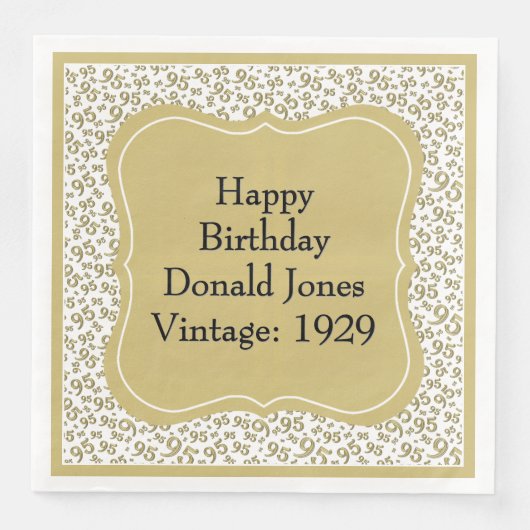 95誕生日金ゴールド/ホワイトブラケット番号パターン (正面)