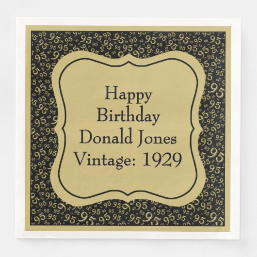 95誕生日金ゴールド/黒ブラケット番号パターン (正面)