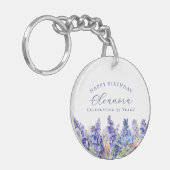 95誕生日7月誕生フラワーギフトカスタム キーホルダー (正面左)