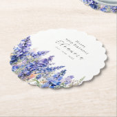 95誕生日7月誕生フラワーラークスパーカスタム ペーパーコースター (アングル)