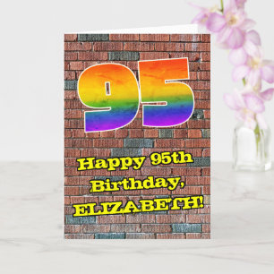 95誕生日:おもしろいグラフィティインスパイアレインボー95 カード