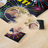 95誕生日:おもしろいレインボー#,名前をカスタムする+写真 ジグソーパズル (側面)