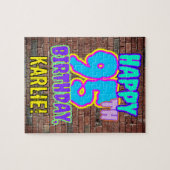 95誕生日~おもしろい、アーバングラフィティインスパイアルック ジグソーパズル (横)