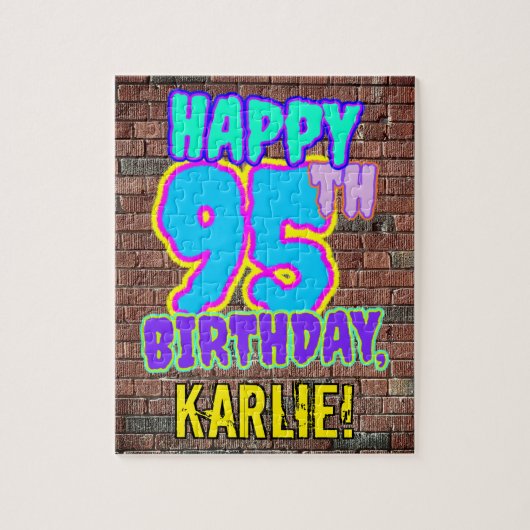 95誕生日~おもしろい、アーバングラフィティインスパイアルック ジグソーパズル (縦)