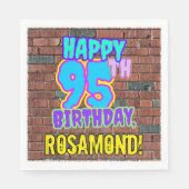 95誕生日~おもしろい、アーバングラフィティインスパイアルック スタンダードランチョンナプキン (正面)