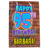 95誕生日:おもしろい、アーバングラフィティインスパイアルック ミディアムペーパーバッグ (正面)