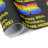 95誕生日:おもしろい、カラフルレインボーインスパイア# 95 ラッピングペーパー (ロールコーナー)