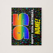 95誕生日—おもしろい、カラフル音楽シンボル、95」 ジグソーパズル (縦)