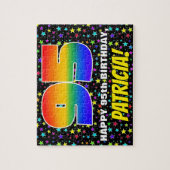 95誕生日:おもしろい、スターカラフル・フィールド・パターン ジグソーパズル (縦)