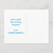 95誕生日:はっきりした,おもしろい,シンプル虹, 95 ポストカード (裏面)